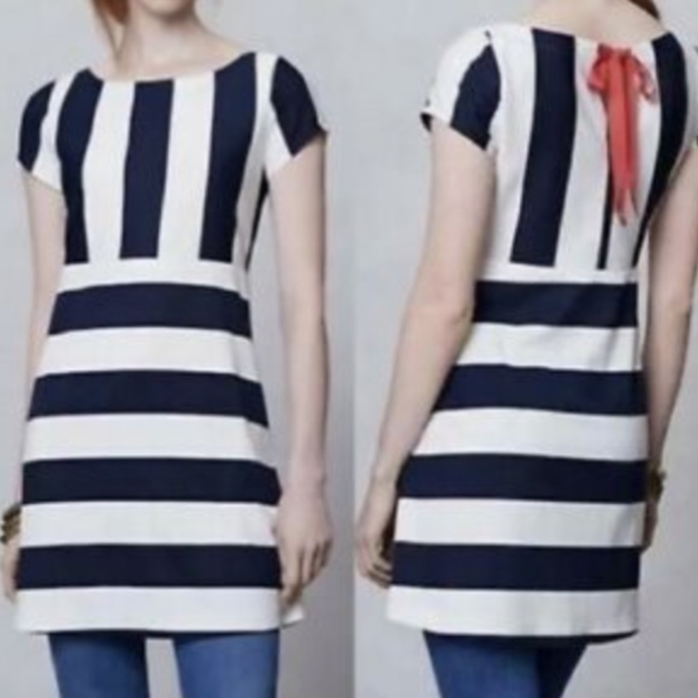 Anthropologie Postmark Nautical Stripe Dress Size XS